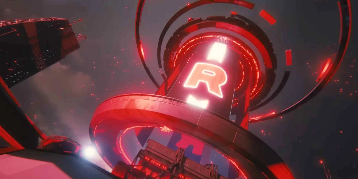 An image of a Pokémon Gym in Pokémon Go taken over by Team Rocket to promote Shadow Raids