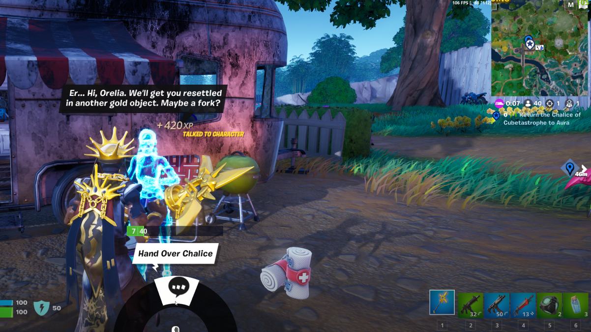 Remise du Calice à Aura Fortnite