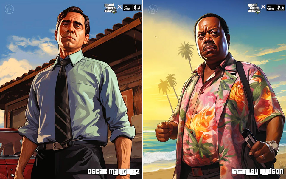 Midjourney AI The Office Cast GTA V