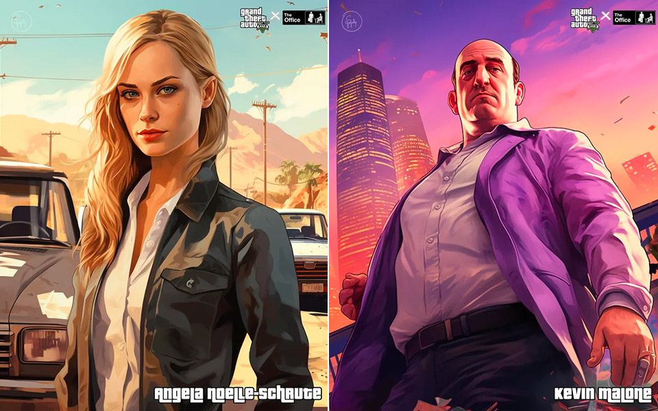 Midjourney AI The Office Cast GTA V