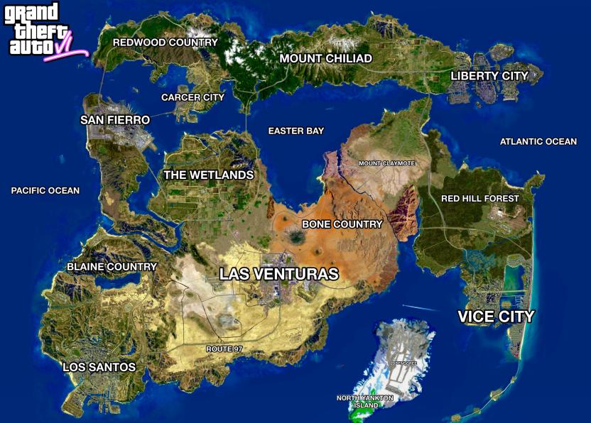 GTA VI va révolutionner les jeux vidéo avec une carte géante et en constante évolution |  Ruetir.com