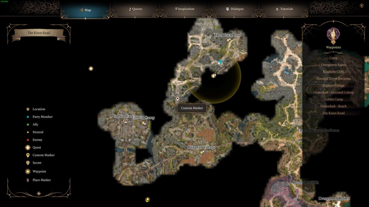 The location of the Blighted Village and Goblin Camp