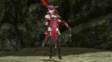 Genshin Impact Beidou with weapon at Monster Hunter Rise