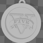 Modèle 3D à télécharger : Médaille de GTA V pour l'impression 3D (CTR élevé) gta.png STL file GTA V Medal・3D printing model to download