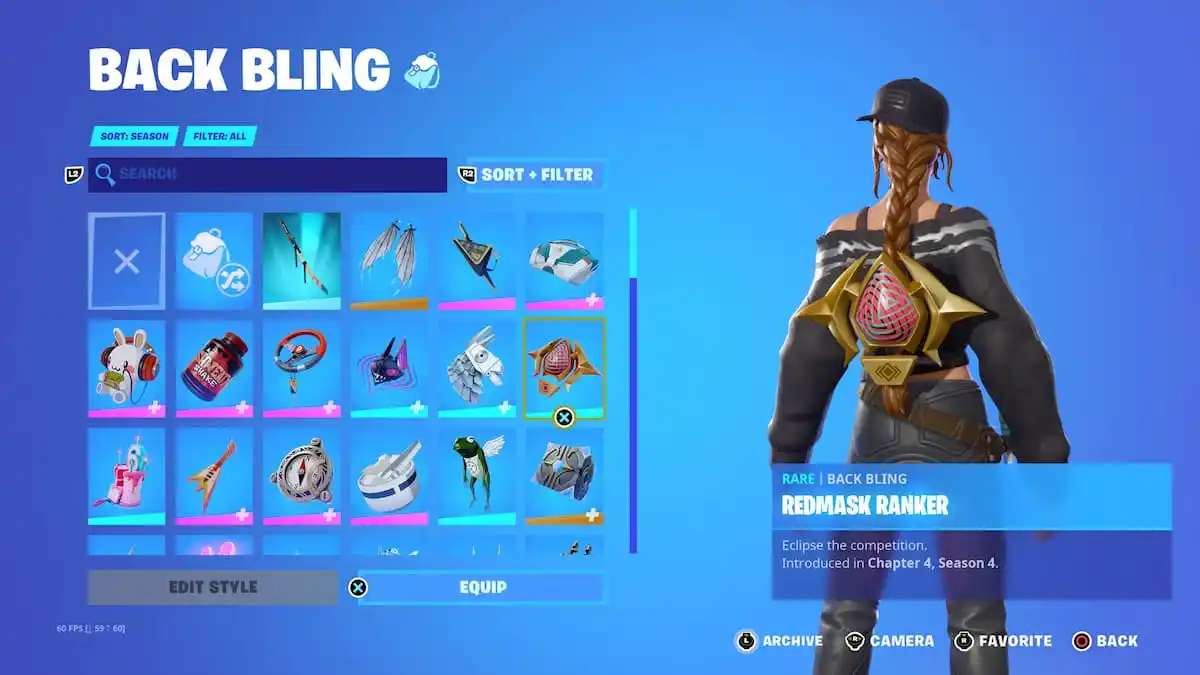 Fortnite Backbling Redmask Ranker On Female Skin