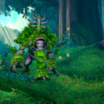 A walking tree creature in the Emerald Dream in WoW.