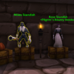 Two Pilgrim's Bounty NPCs standing next to one another.