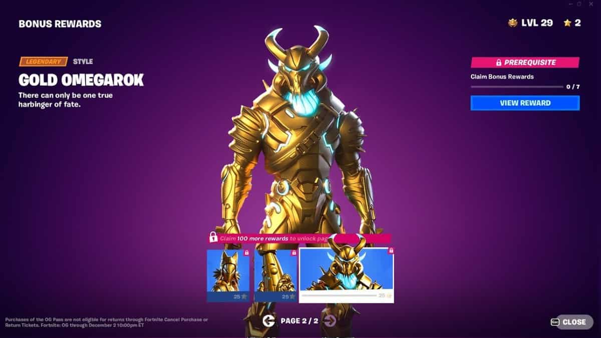 Fortnite v27.10 early patch notes: Secret Battle Pass rewards, new cosmetics, map changes, and more