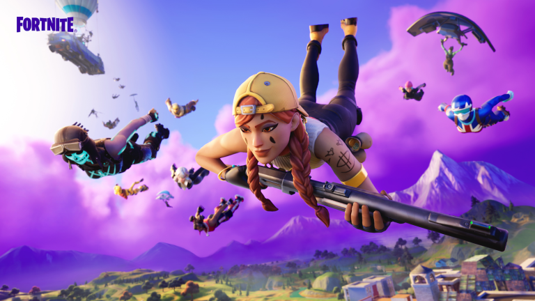 players dropping out of the battle bus in Fortnite