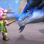 World of Warcraft ajoute la monte de dragons au contenu d'ancien monde en avance A gnome looks over a ledger with spectacles on, while her dragonriding companion leans in, in World of Warcraft: Dragonflight.