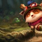 Comment réparer votre installation de LoL Teemo jumping over tree roots, smiling.