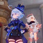 Guide pour terminer le thème de tournage de Furina dans Genshin Impact Furina, Xavier, Paimon, and the Traveler standing together.
