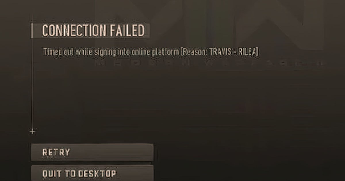MW3 and Warzone Travis Rilea Error: Timed Out While Signing Into Online Platform Fix