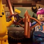 Two LEGO Fortnite characters with weapons