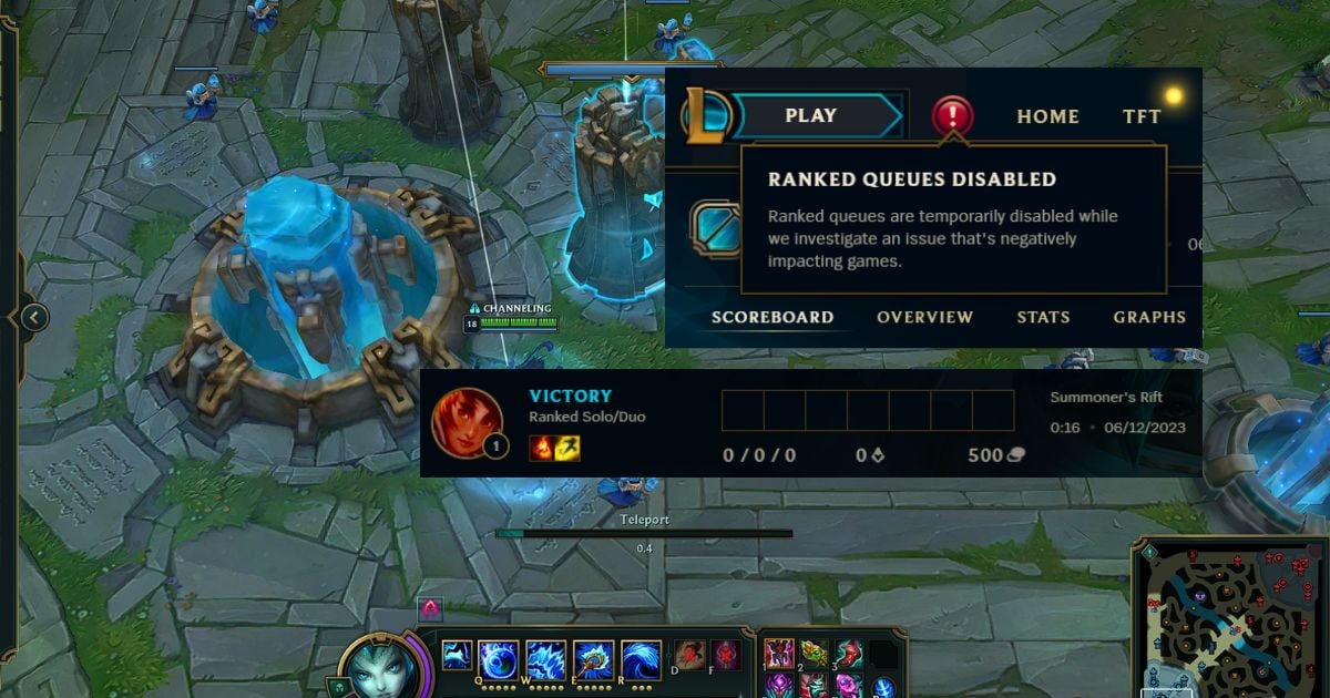 Players Surrender Instantly in League of Legends, Ranked Disabled