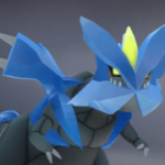Kyurem staring menacingly at a trainer in Pokémon.