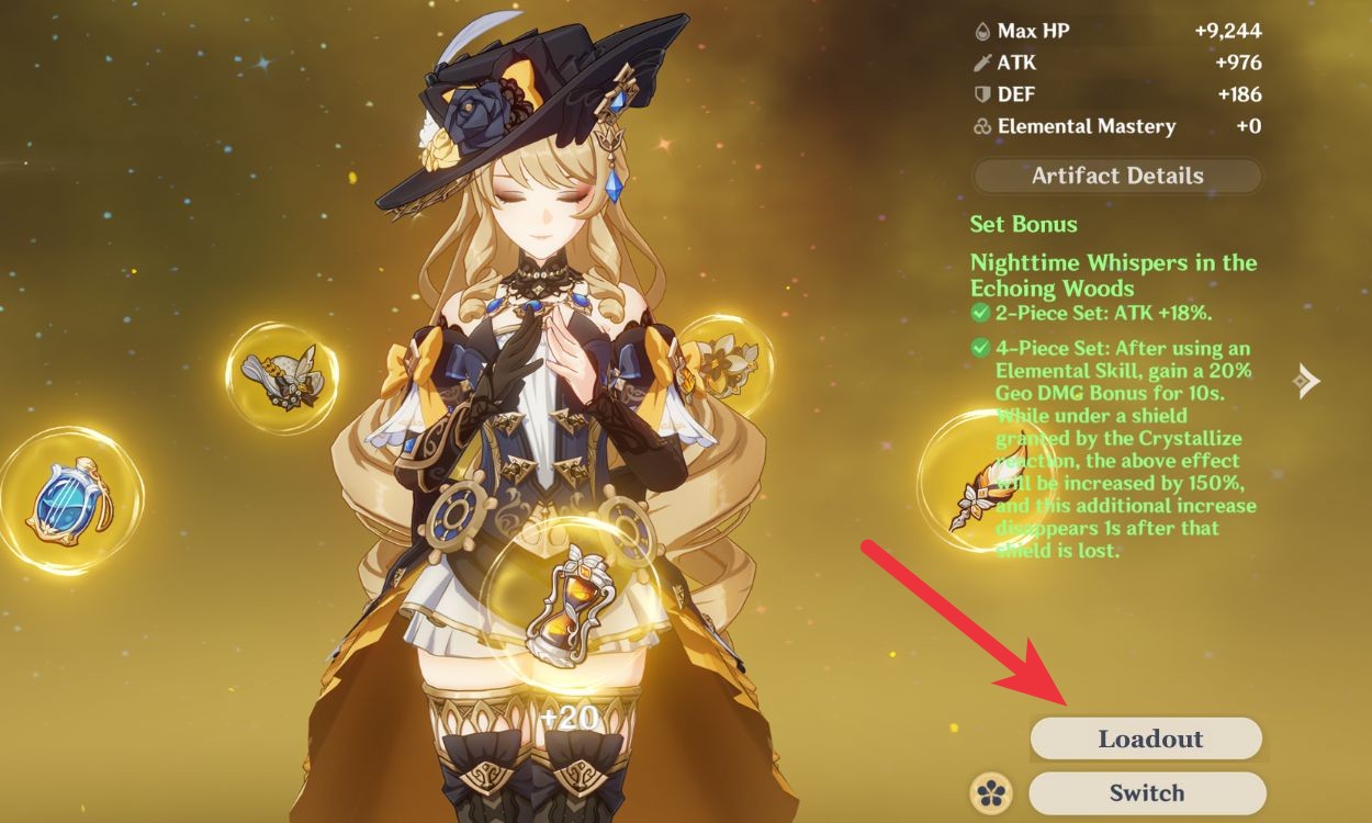Genshin Impact 4.4 Artifact Loadout Feature