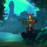 Goblin reading a map while on the Dragon Isles
