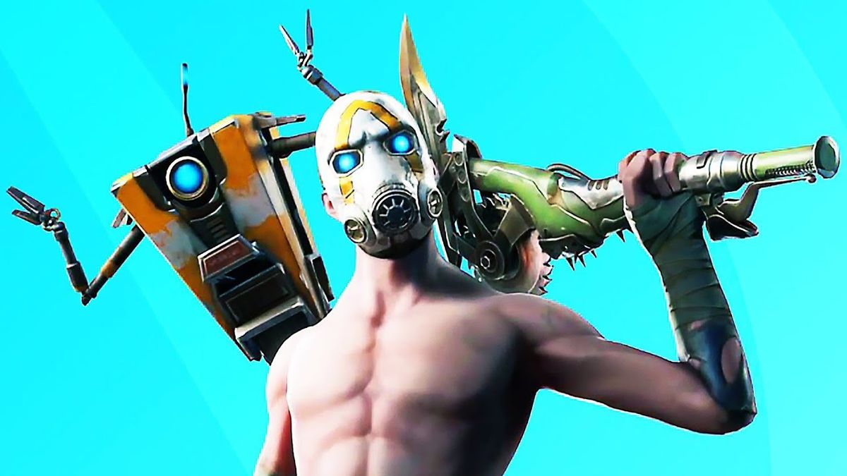 The Borderlands skin in Fortnite. This image is part of an article about how Fortnite players are randomly getting special Borderlands 3 skins after four years.