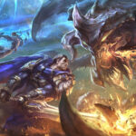 Suivi des statistiques des objets de League of Legends manquant - Explication de Riot League of Legends wallpaper featuring Garen and Lux fighting Baron Nashor and Lucian fighting Xerath