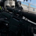 Ghost in Warzone aiming in with MCPR-300 sniper rifle.
