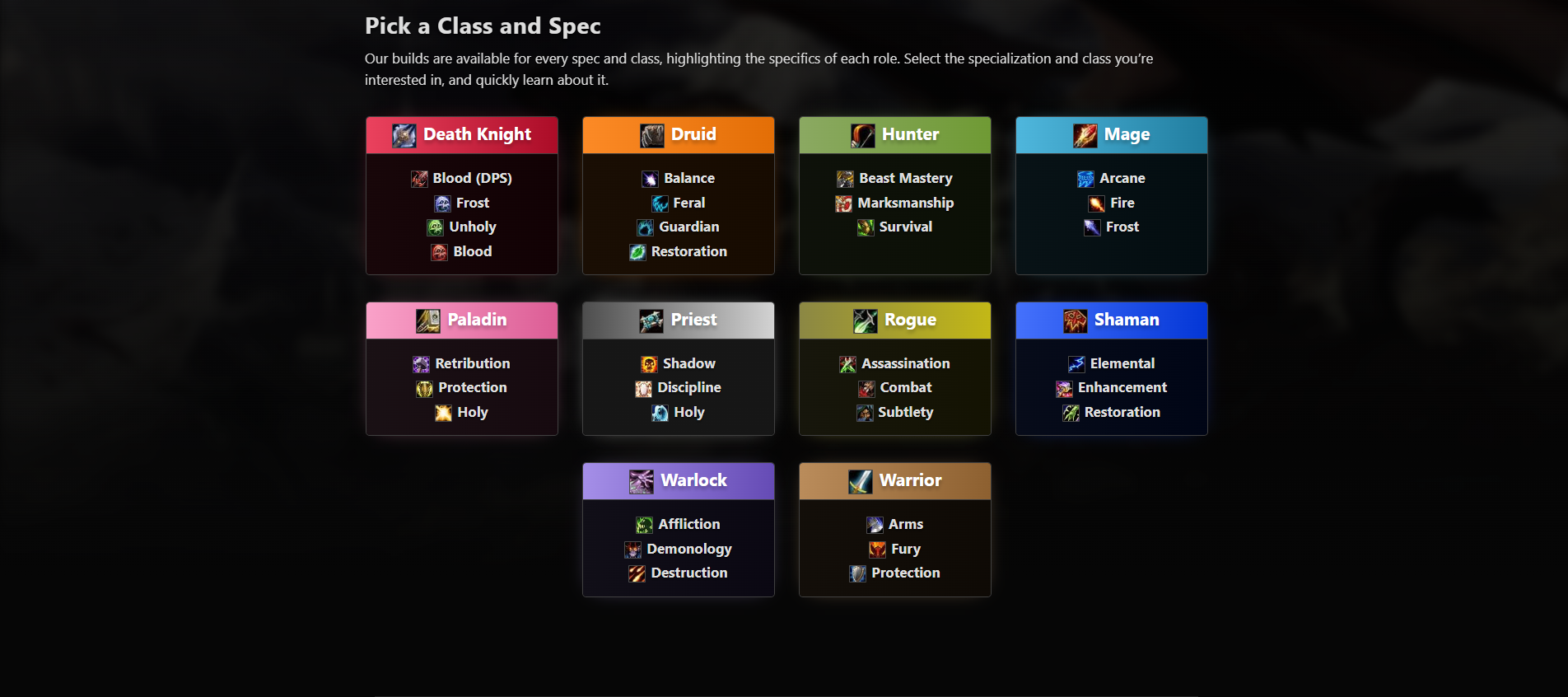 Archon Feature Launch for Wrath Classic - Popularity Based Tier Lists and Character Builds by Warcraft Logs