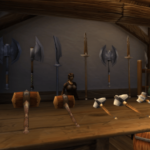 Weapon shop with several weapons on display in Stormwind in WoW Classic