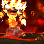 Grande nouvelle : les développeurs de WoW Classic réduisent les prix des montures et augmentent les gains d'XP ! Ragnaros the fire lord, a towering elemental of flame, does battle with players in World of Warcraft Classic.