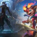 Kayn and Smolder from LoL preparing to battle.