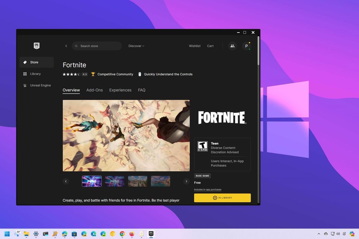 Fortnite on Windows 11