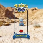 Bagon in a Pokemon Go Community Day promo.