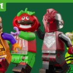 LEGO Burger, Tomatohead, Red Knight, and Dinosaur skins