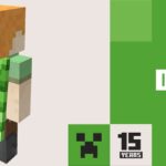 Minecraft fête son anniversaire avec une cape exclusive et des surprises incroyables! An image of Alex wearing a green cape with a creeper face on it and the words "DAY 3" next to it