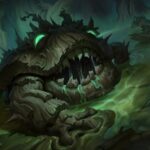 Thorny Toad from Legends of Runeterra climbs out of a swamp.