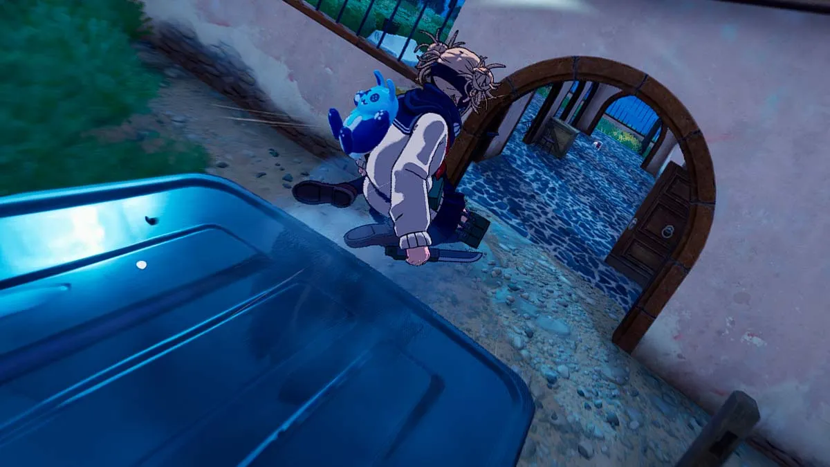 FN character sliding across a vehicle