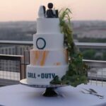 The wedding cake from the wedding of two CoD fans at this year's Call of Duty: Next.