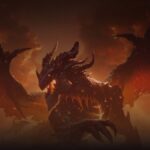 Les aventures épiques de World of Warcraft : rétrospective des extensions marquantes A fiery dragon roams around a desolate world in "World of Warcraft Cataclysm Classic"