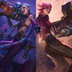 SAG-AFTRA déclare une grève contre League of Legends Key art from League of Legends featuring two women, Vi and Jinx, standing back to back with their signature weapons
