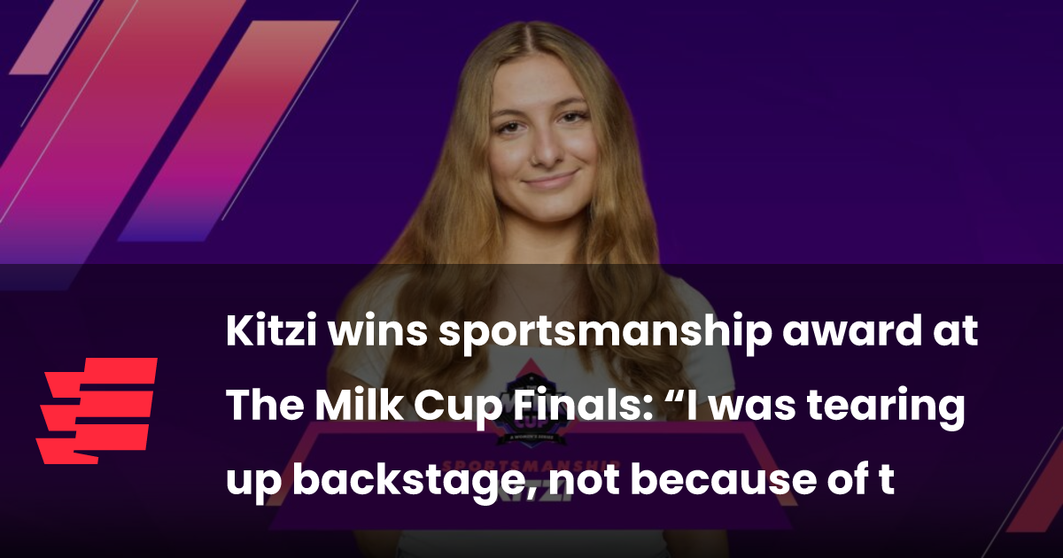 Kitzi wins sportsmanship award at The Milk Cup Finals: “I was tearing up backstage, not because of the award, but for the opportunity.”