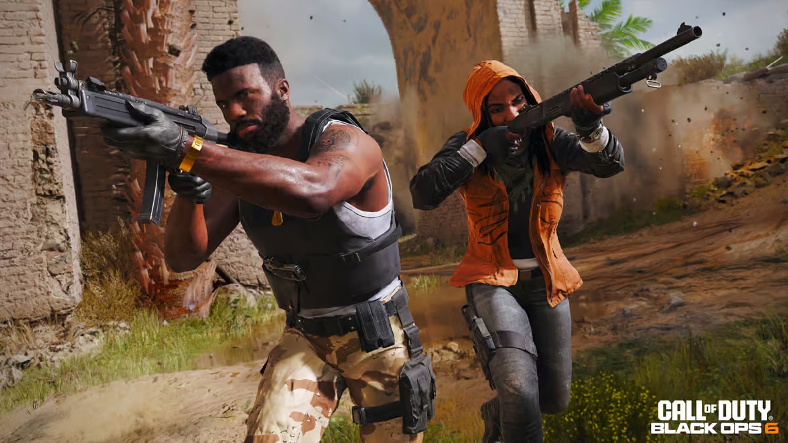 Modern Warfare 3 characters shooting at each other on Favela map