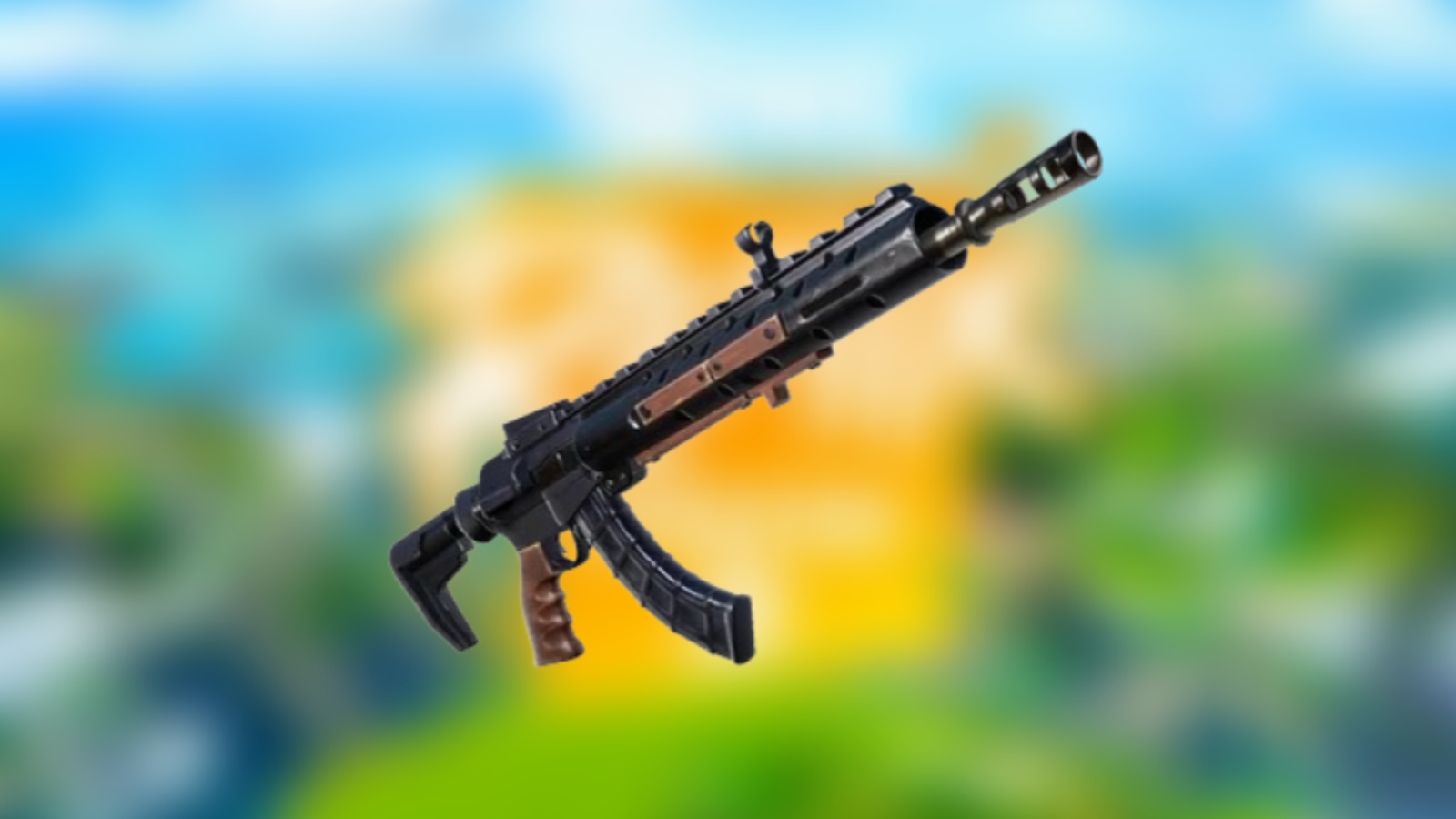 A screenshot featuring the Mythic Goldfish in Fortnite.