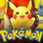 Mega Charizard Y, Pikachu, Mega Lucario, Pokemon logo