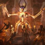 A demon towers over its foes in some Diablo 2: Resurrected concept art