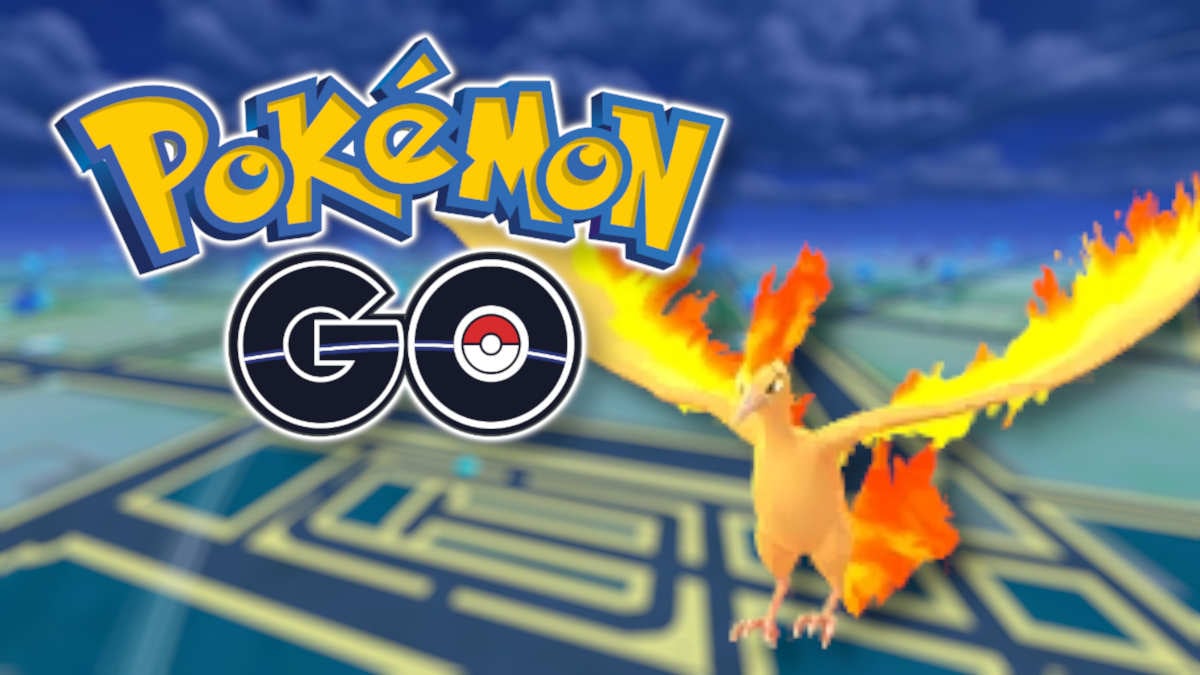 Moltres and the Pokémon GO logo