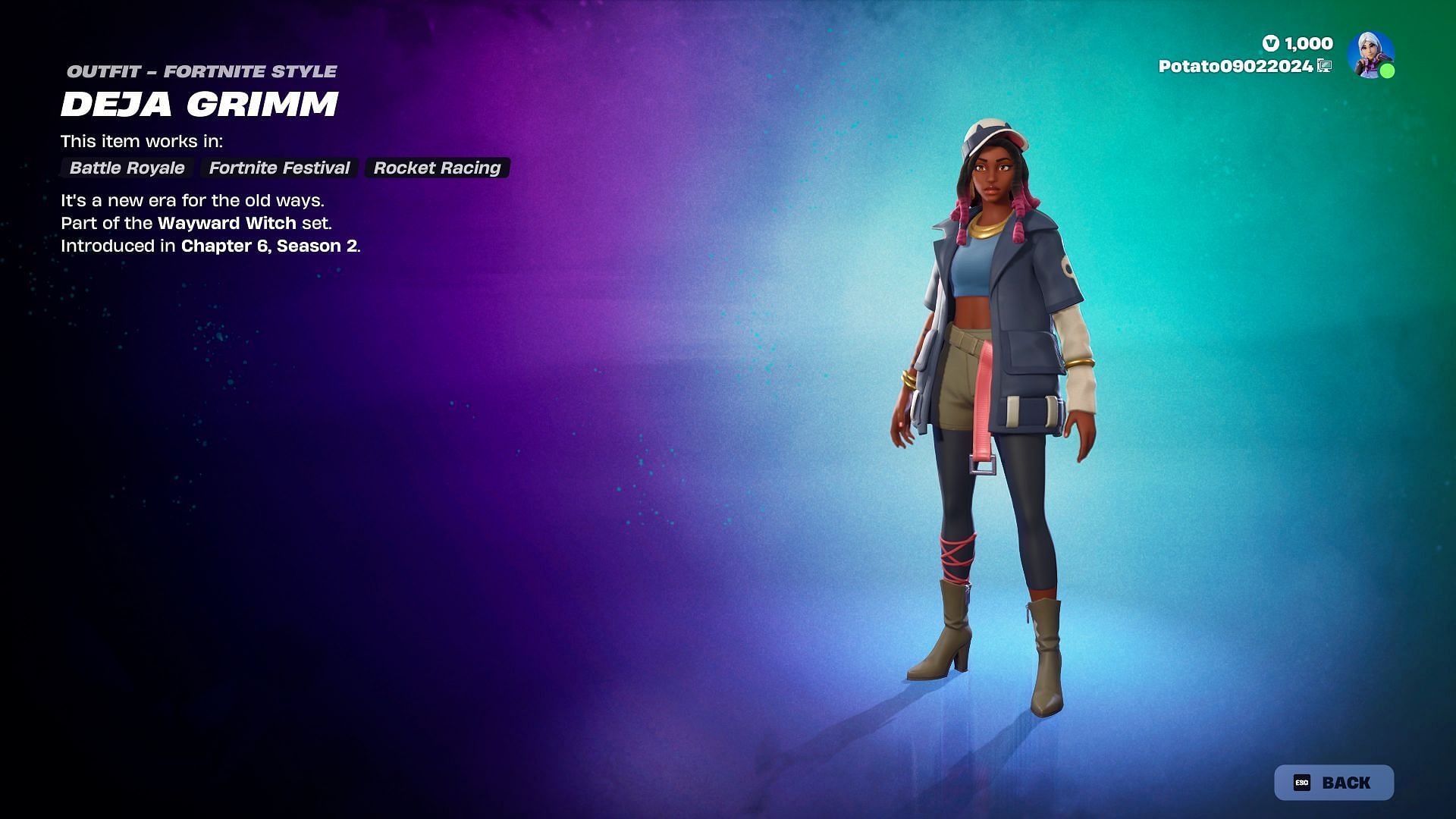 The Deja Grimm skin is now in Fortnite (Image via Epic Games)