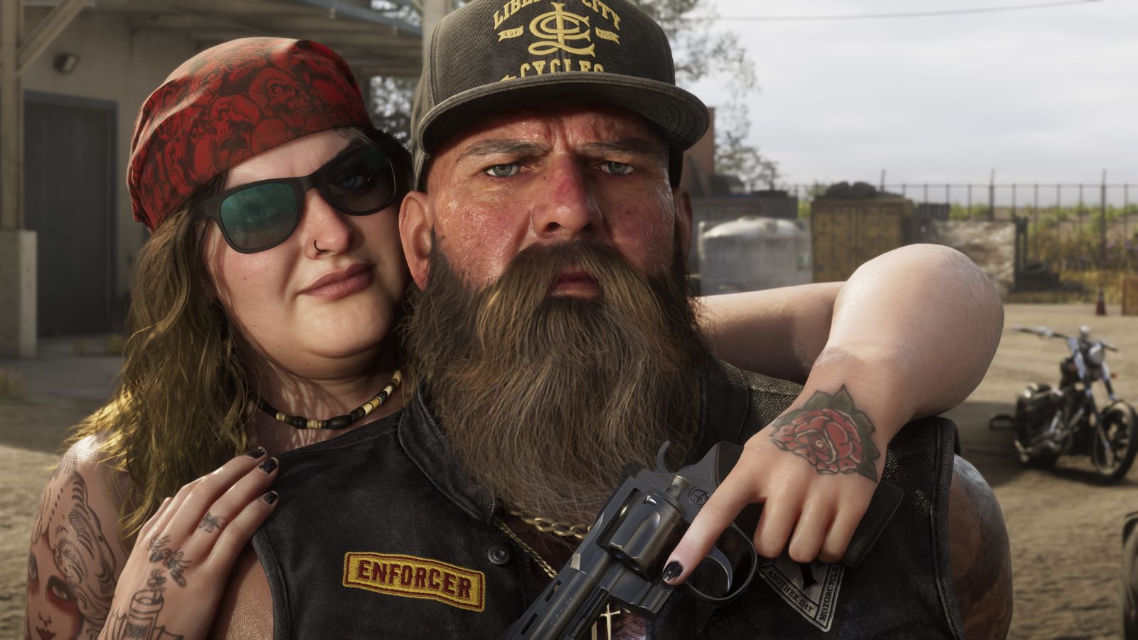 jason and lucia in gta 6 with the vi logo