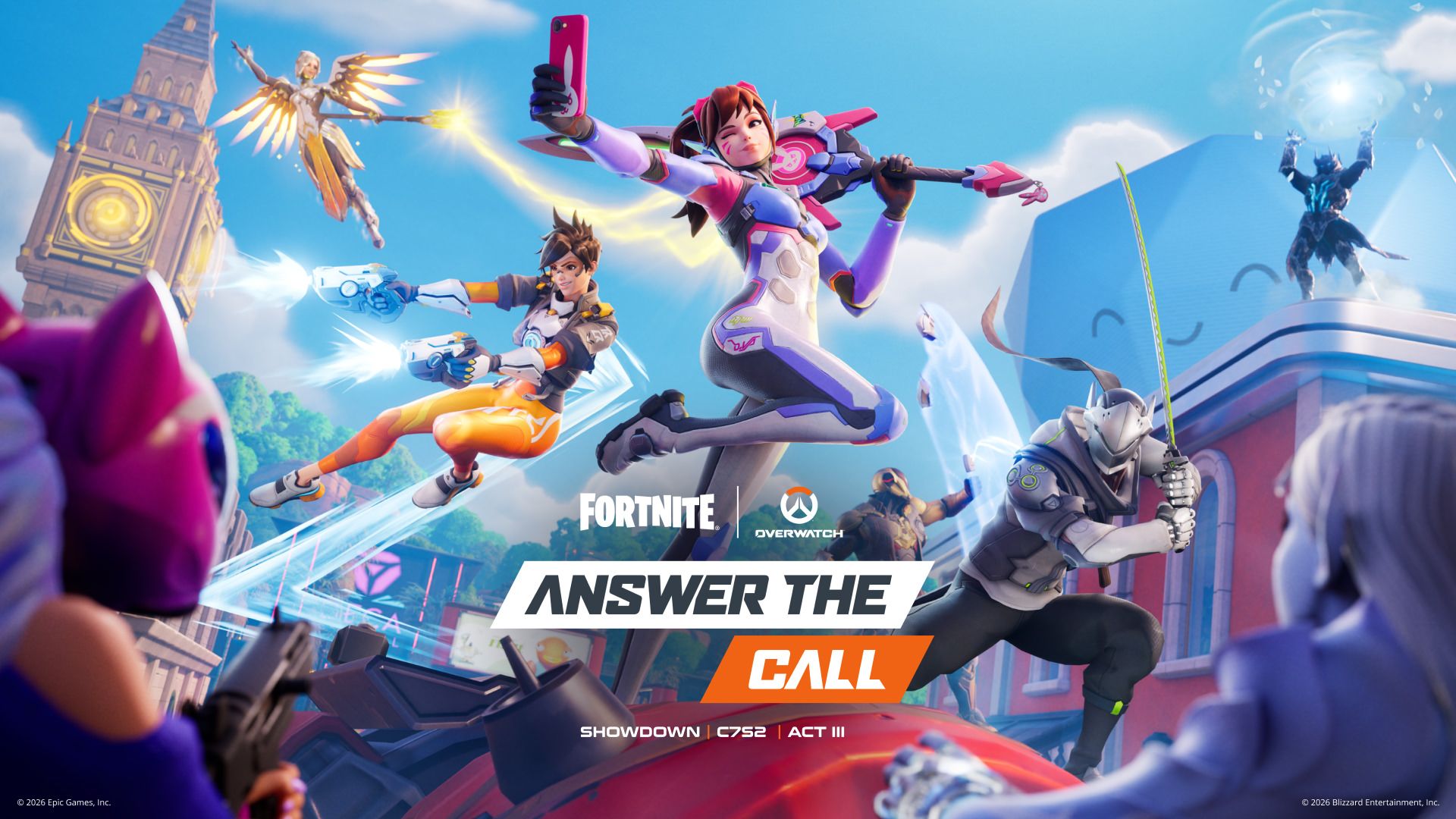 “CHEERS, LOVE! THE CAVALRY’S HERE!” | FORTNITE X OVERWATCH UPDATE ADDS TRACER, MERCY, GENJI AND D.VA TO BATTLE ROYALE!