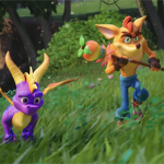 Crash Bandicoot dans Fortnite : Un skin PS1 emblématique avec Spyro à ses côtés. Fortnite