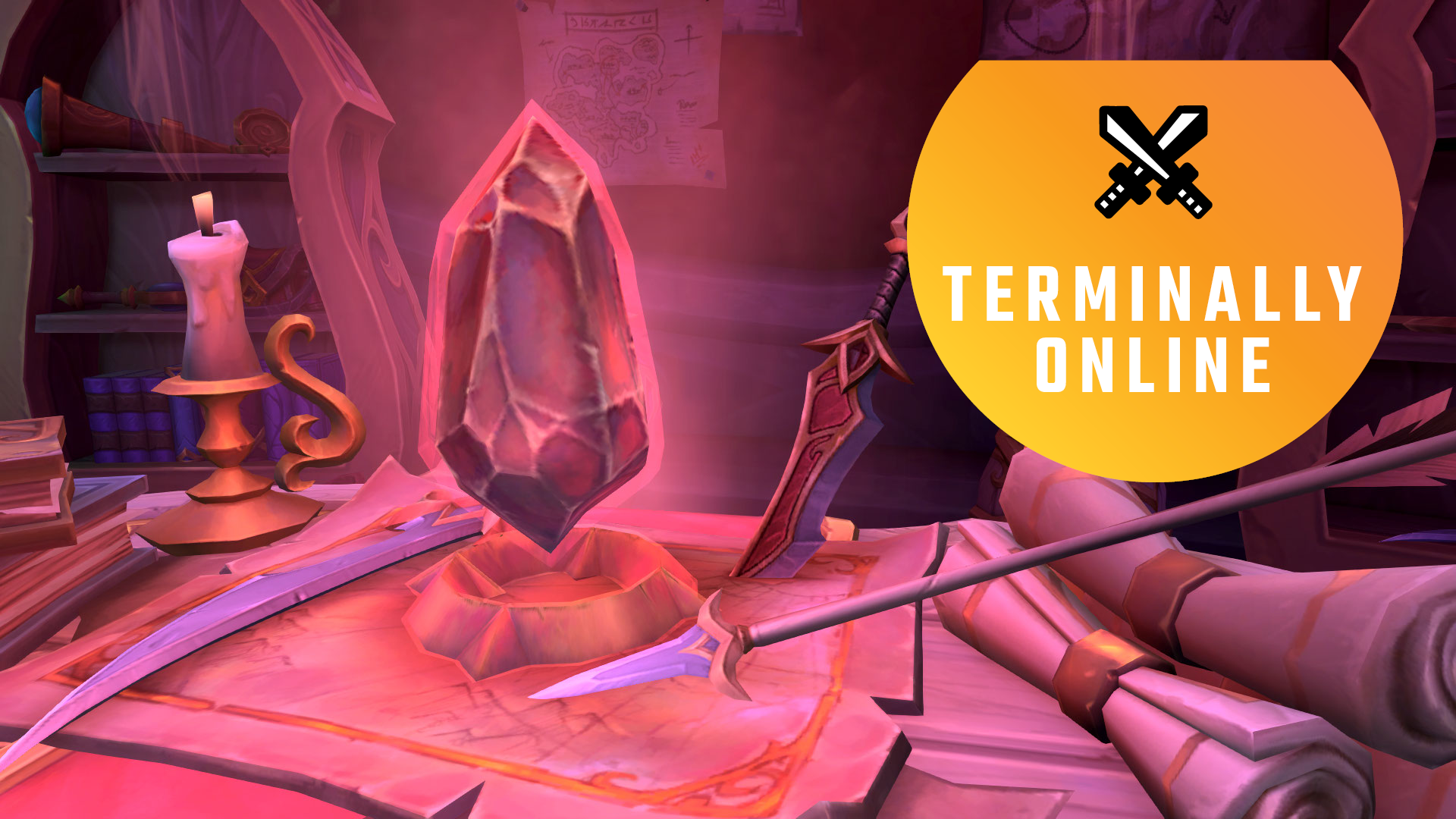 A prey table in World of Warcraft: Midnight, with the Terminally Online column's sticker placed over it.