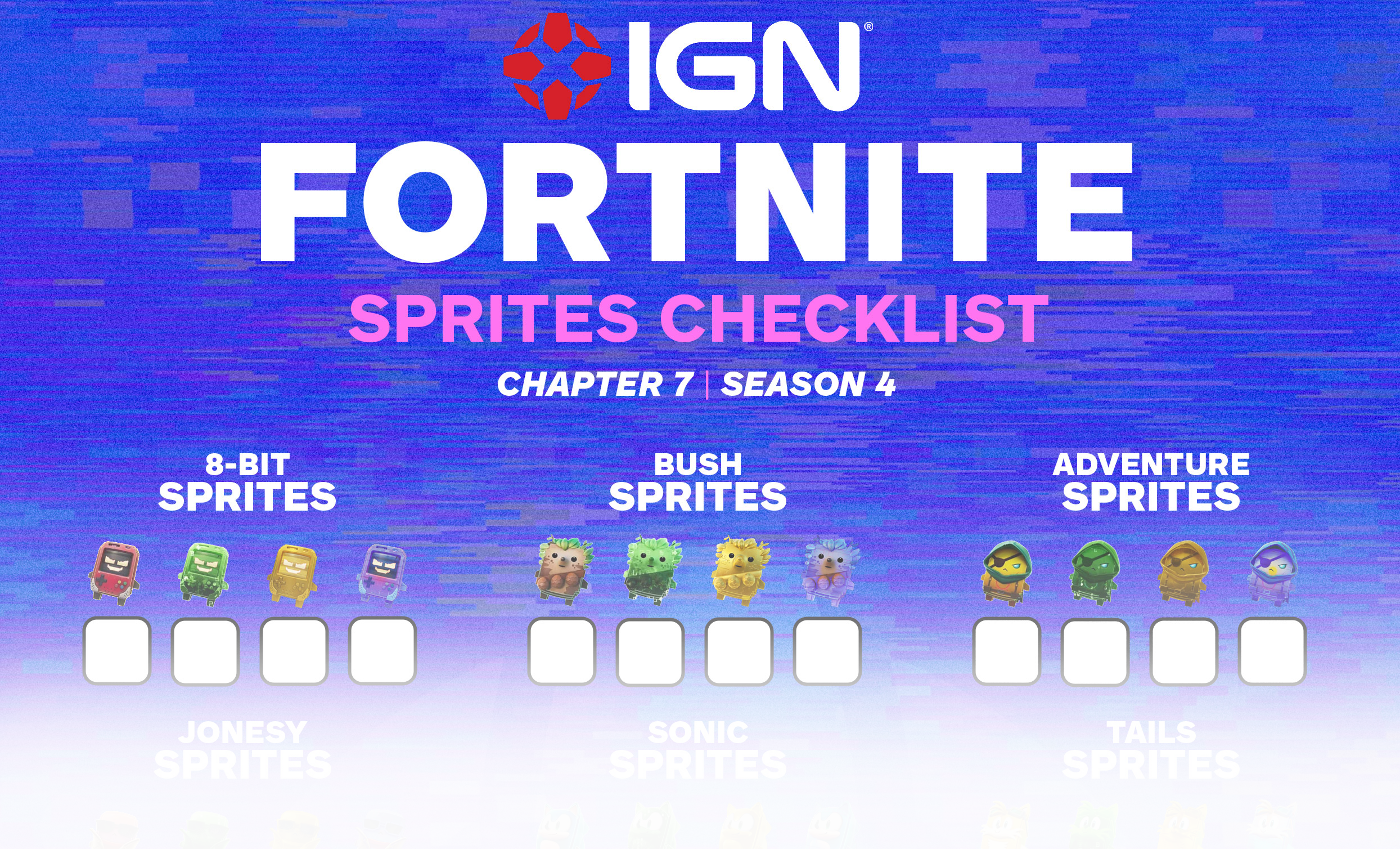 Sprites Checklist and Guide (Chapter 7 Season 4) - All Variants and Mastery Rewards List - Fortnite Guide